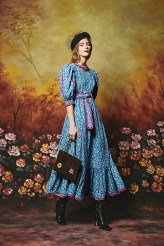 ALAMO DRESS BLUE CORDUROY - CELIA B