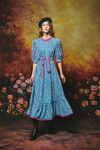 ALAMO DRESS BLUE CORDUROY - CELIA B