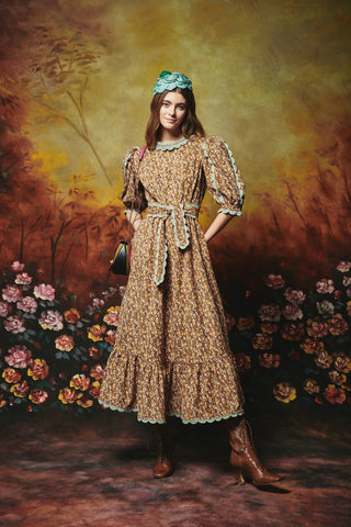ALAMO DRESS BROWN CORDUROY - CELIA B