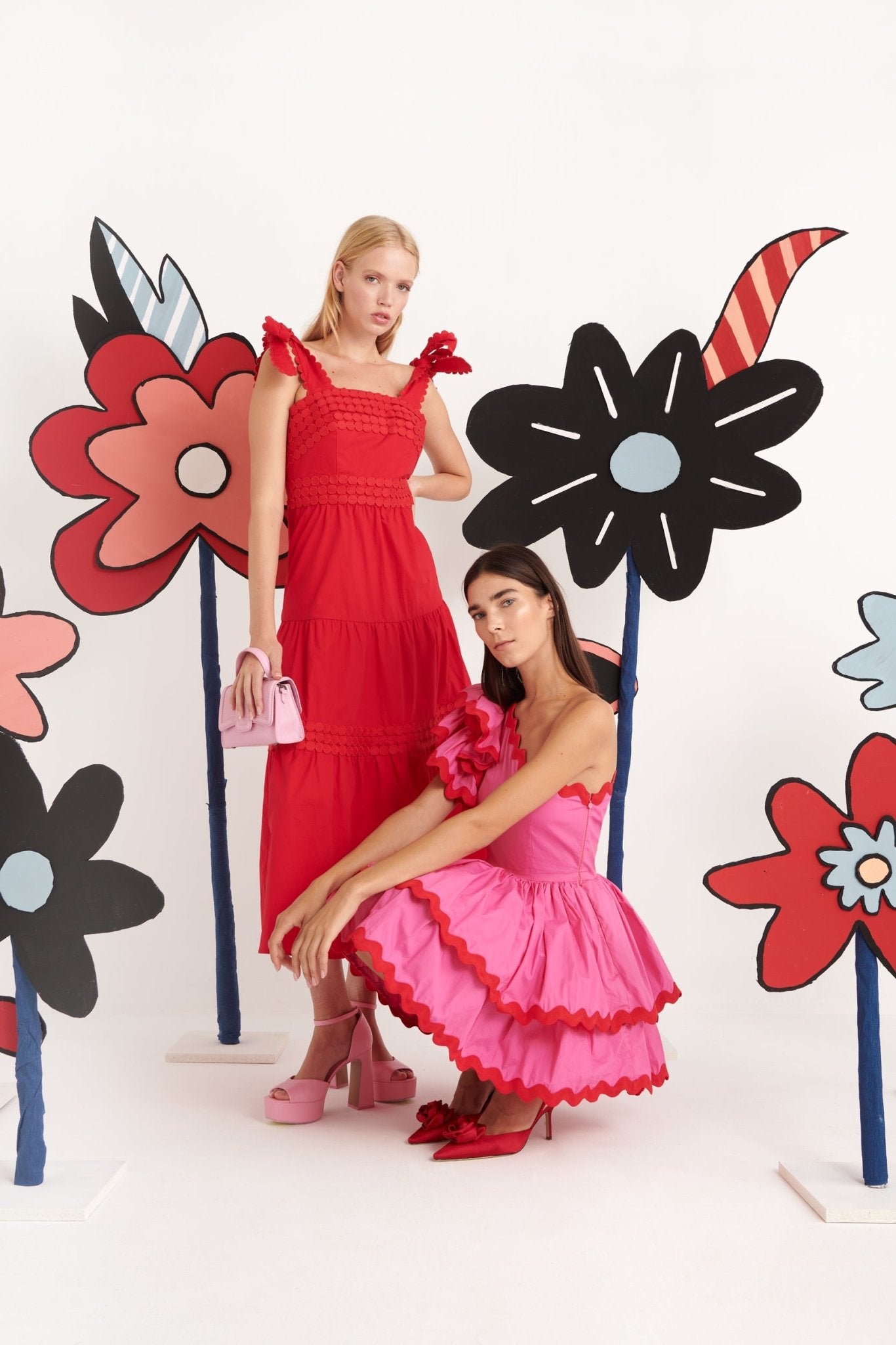 Bimba Y Lola Womens Crossed Layered Side Slit V-Neck Maxi Dress Red Si -  Shop Linda's Stuff
