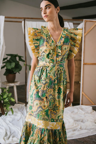 Sun Flower Dress green - CELIA B