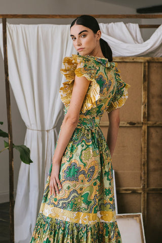 Sun Flower Dress green - CELIA B